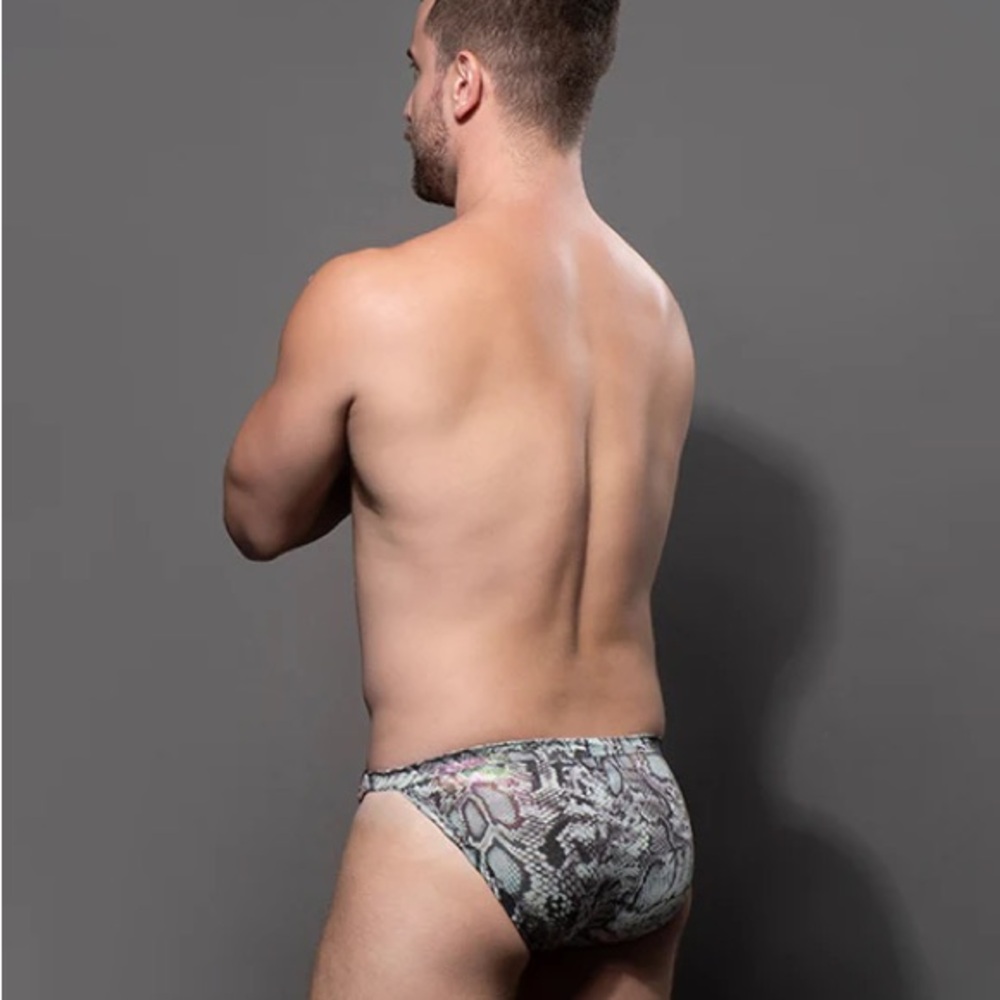 Andrew Christian Python Ring Brief NWT Size XL Snakeskin Almost Naked Pouch - Picture 4 of 7